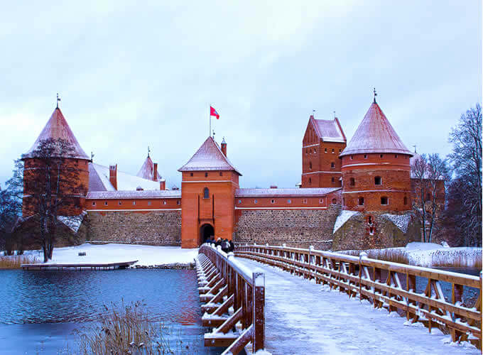 Castelo de Trakai no inverno